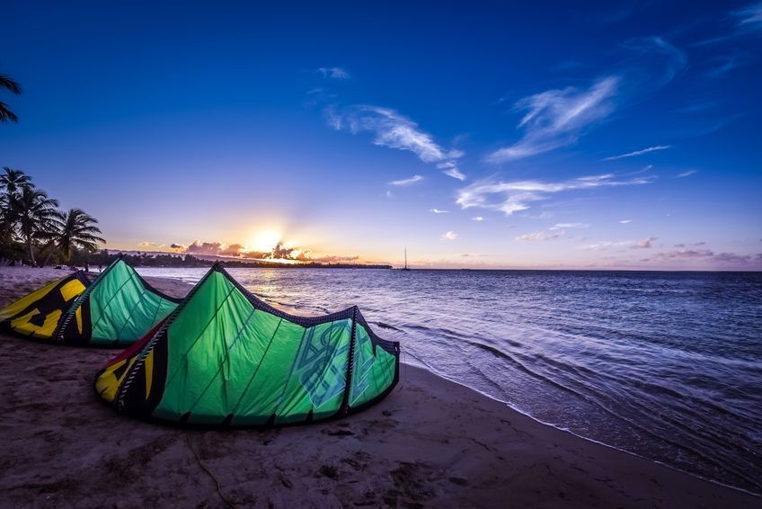 kitesurf sunset guadeloupe