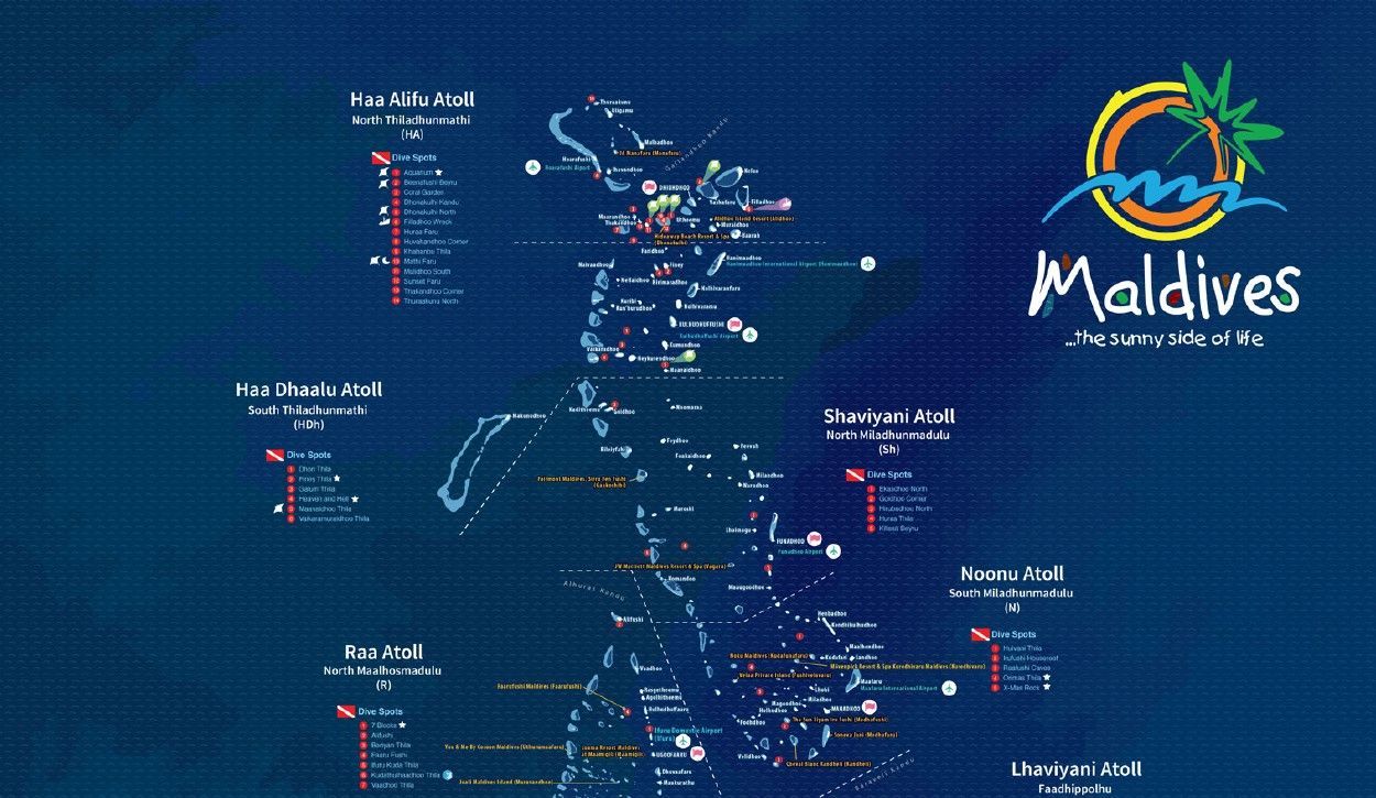 carte sites plonge Maldives