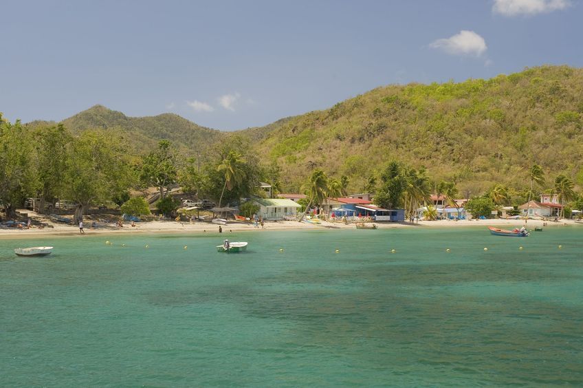 anse d'arlet vue d'un bateau martinique