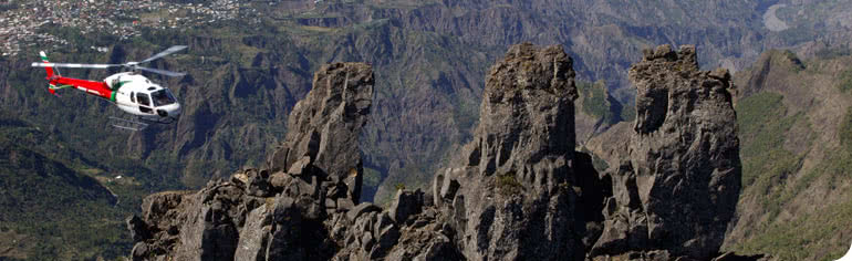 Survol de la Réunion en hélicoptère