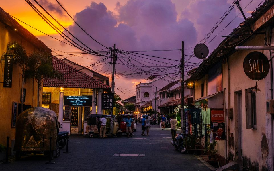 ruelle dans Galle au Sri Lanka