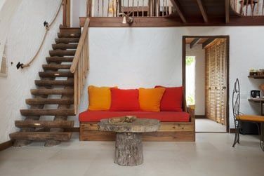 Le salon de la Villa Crusoe