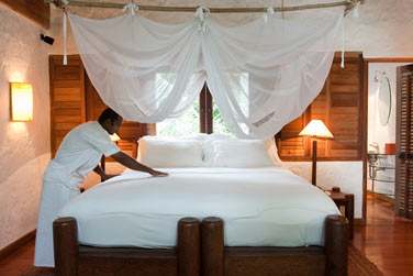 Une chambre de la 'Retreat'  la dcoration  la fois simple et luxueuse