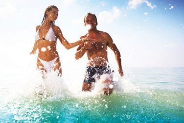 La superbe mer turquoise qui s'tend vers l'infini...