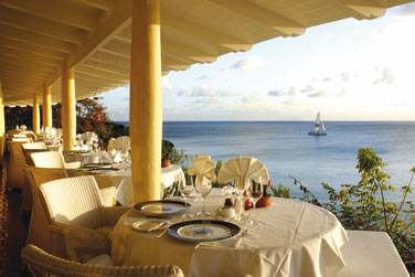 Vue imprenable sur la mer des Carabes depuis le restaurant