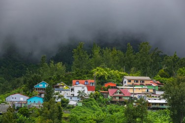 Le cirque de Salazie sous la brume