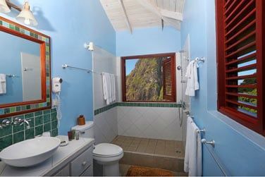 La salle de bain de la suite gros Piton avec piscine