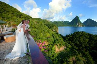 Mariage de pure beaut au Jade Mountain  Sainte-Lucie