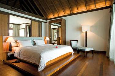 Intrieur de la chambre de la Villa sur Pilotis