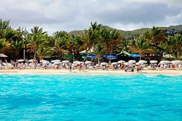 Une des plages les plus animes de Saint Martin...