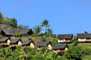 Les bungalows sont parfaitement intgrs dans la vgtation...