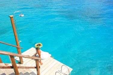 Accs direct au lagon depuis le pilotis