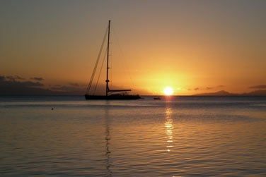 Coucher de soleil sur l'ocan Pacifique...