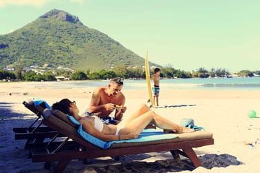 Sur la cte ouest prs du village de Tamarin, l'htel jouit d'une superbe situation