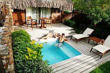 Vous apprcierez les fameux bungalows jardins avec piscine prive