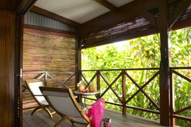 Terrasse boise de la chambre suprieure du Paradise Sun