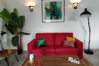 Cadre cosy et relaxant au sein de la villa bleu