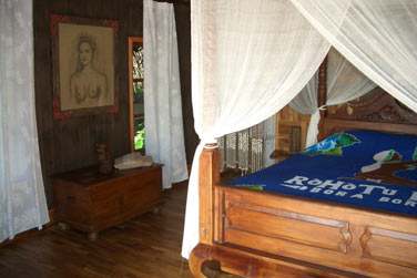 Les bungalows, dcors de matriaux traditionnels,