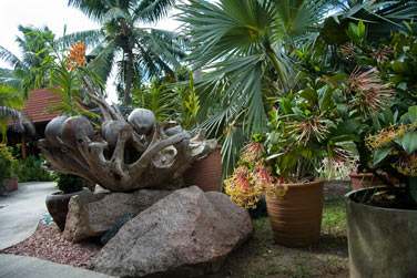 Discrtement cach dans un jardin tropical