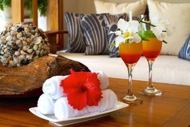 A votre arrive, cocktails et serviettes rafrachissantes pour vous souhaiter la bienvenue !