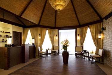 La rception de l'htel, chaleureuse et cosy