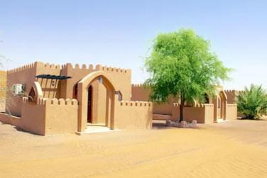 L'extrieur du Arabian Oryx Camp dans le dsert