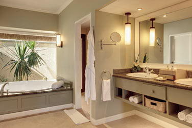 La salle de bain des chambres front de mer