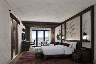 Dcoration et amnagement d'une chambre  l'htel Alila Jabal Akhdar