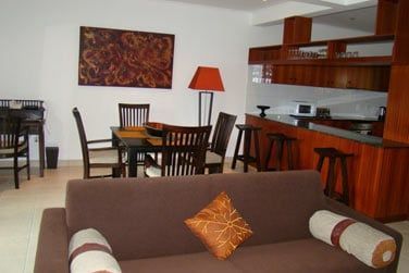 Les appartements Duplex possdent une grande pice  vivre ainsi qu'une grande cuisine toute quipe