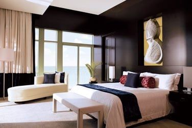 Voici la chambre de la Suite Penthouse