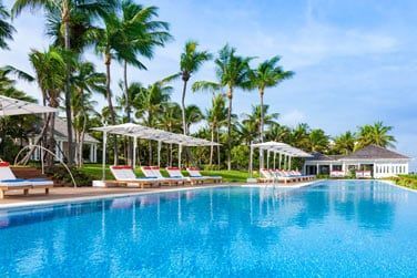 Profitez de la piscine situe au coeur des jardins tropicaux