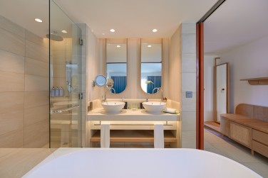 Sublime salle de bain de la chambre luxury.