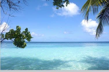 Le lagon est propice  la baignade dans une eau  28C