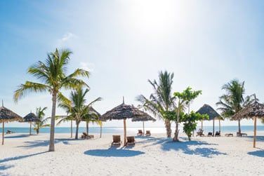 Farniente sur la plage de sable blanc...
