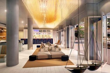 Le bar, au style trs contemporain