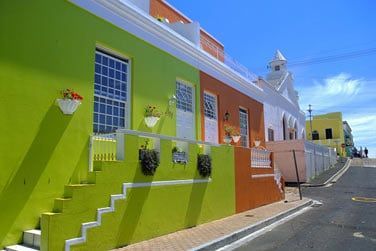 Les maisons colores du quartier de 'Bo-Kaap'