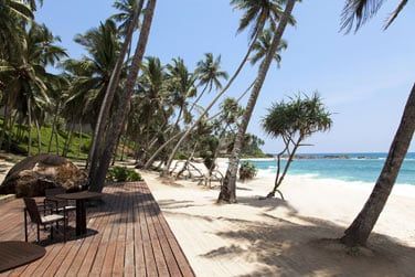 Le Beach Club au bord d'une belle plage de sable dor.