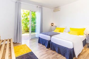 L'une des chambres de la Villa des Palmes