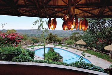 La vue sur la piscine extrieure du Mara Sopa Lodge