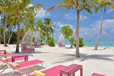 Des transats pour vous reposer au bord du lagon !