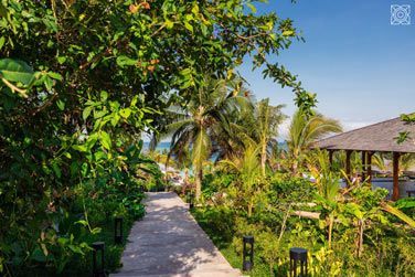 Outre les pices, cette le est un vritable jardin