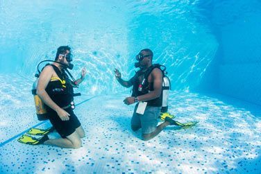 Les plongeurs dbutants peuvent s'initier dans l'une des piscines