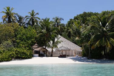 Magnifique vue d'ensemble de la deluxe beach villa nich dans sa jungle