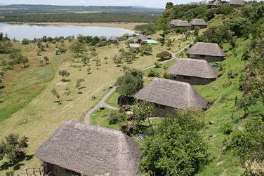Les lodges du Sunbird Lodge au Lac Elmenteita