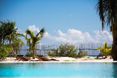 La vue sur l'ocan Indien depuis la piscine