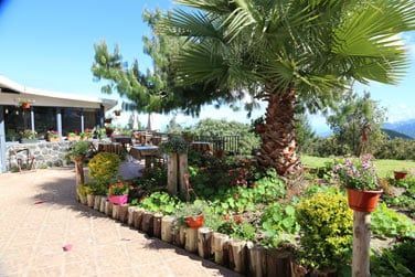 Un cadre fleuri et reposant entoure cet htel