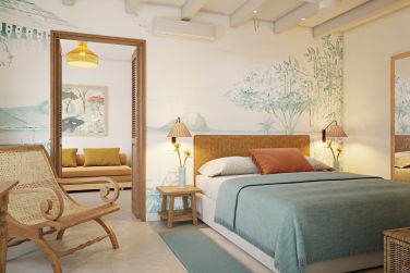 Voici la chambre Confort aux dcors floraux et  l'atmosphre dtente