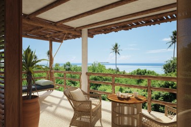 Une vue exceptionnelle depuis la terrasse de la Beachfront Villa