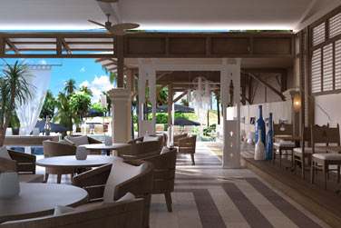 Et la salle du restaurant principal The Dining Room ouverte sur l'extrieur