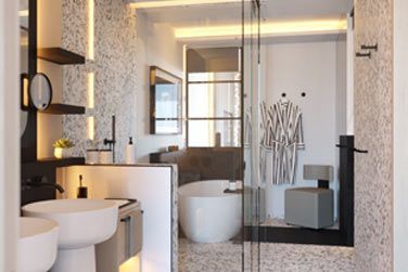 La salle de bain de la Suite Junior LUX*